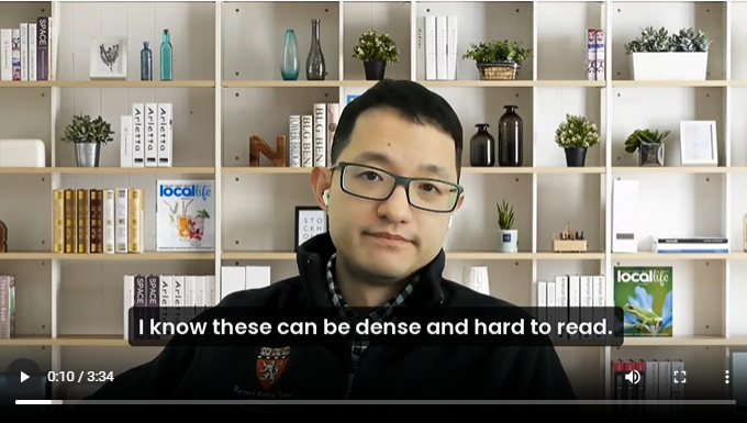 Dr. Ken Tao discussing in his video how peer-reviewed journal articles can be "dense and hard to read," especially for early learners in medicine.